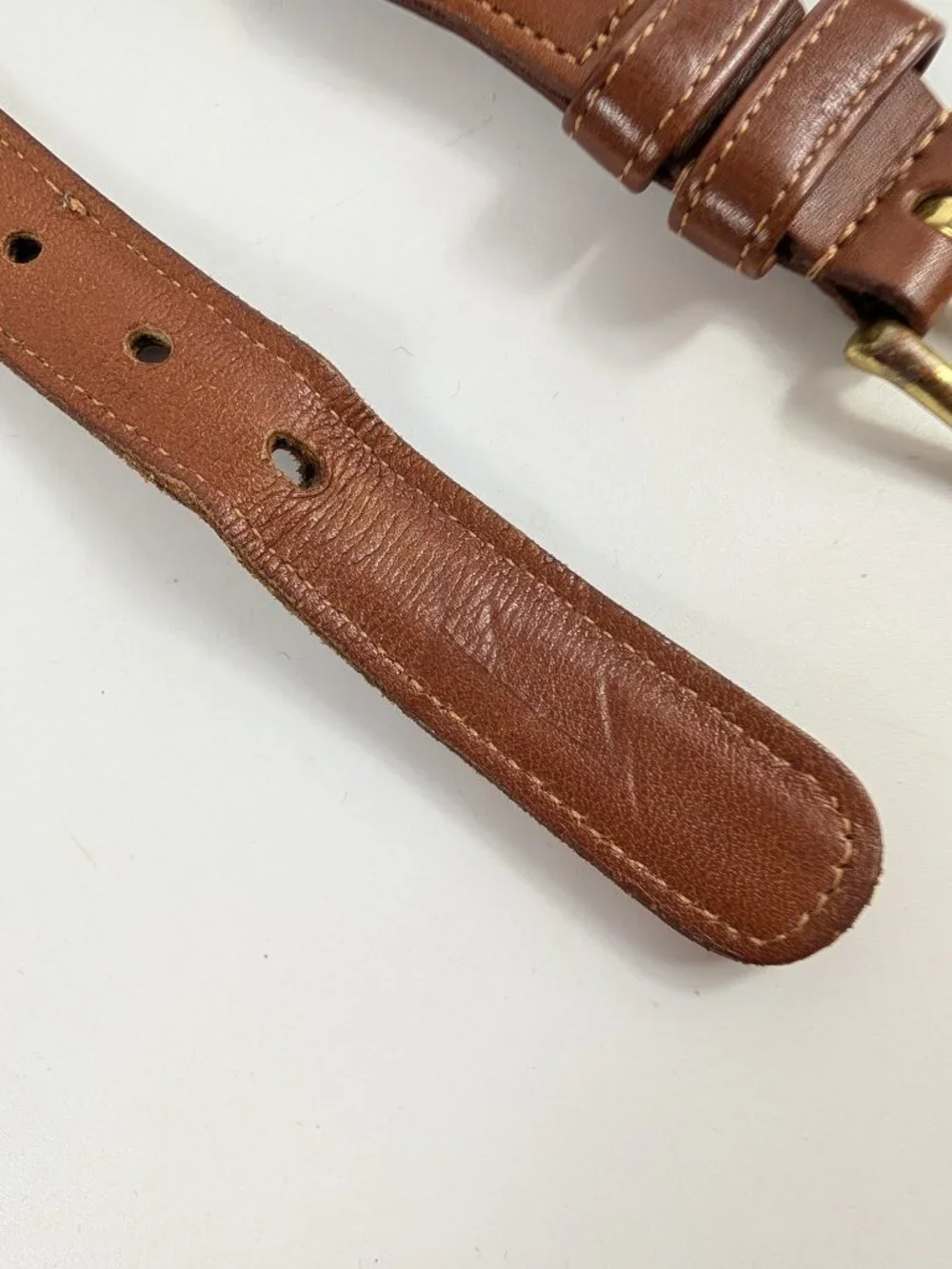 Vintage Coach Natural Linen Belt Leather Ends 44